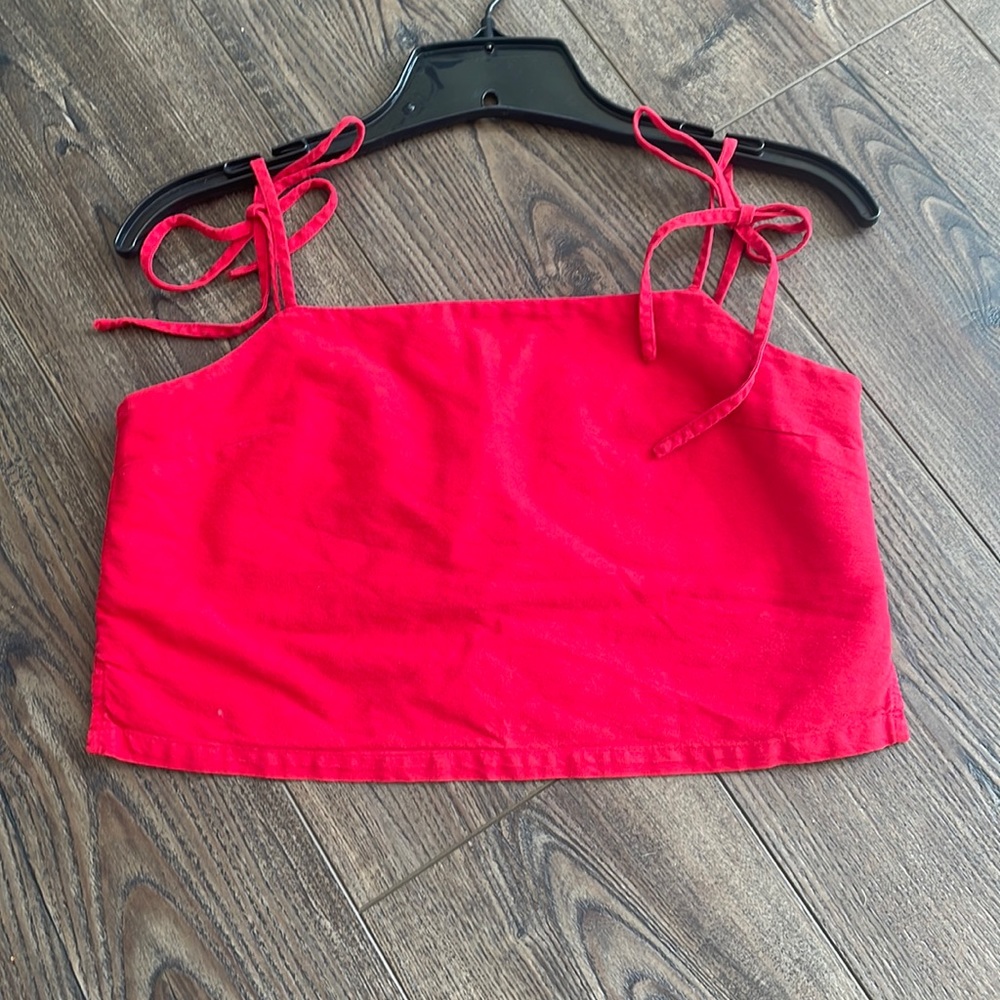 Brandy Melville John Galt red sleeveless spaghetti strap bralette crop top